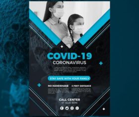 Protect your child coronavirus flyer vector
