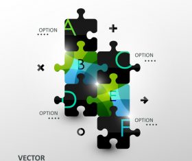 Puzzle abstract infographics vector