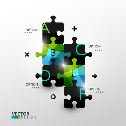 Puzzle abstract infographics vector