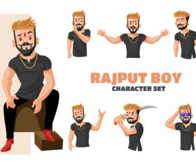 Rajput boy cartoon vector