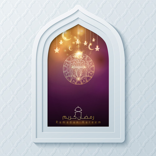 Ramadan Kareem arabic calligraphy for greeting background vector
