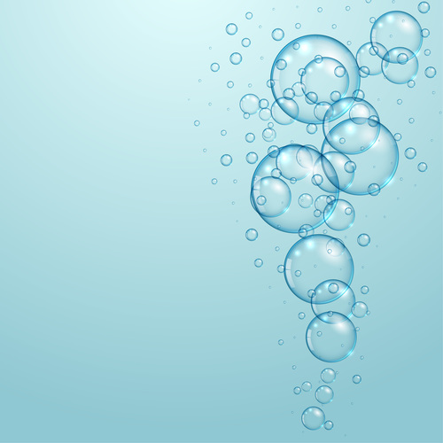 Real water bubble background vector