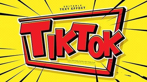 Red Tik Tok Text Style Effect vector