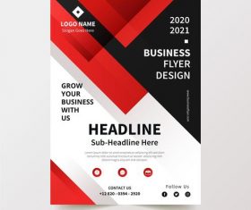 Red and black stripes background business flyer design vector