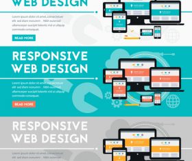 Responsive web design flat concept vector