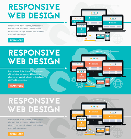 Responsive web design flat concept vector