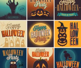 Retro Collection Halloween Card Vector