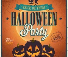 Retro Halloween card vector