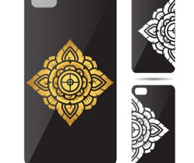 Rhombus mandala art pattern phone cases cover vector