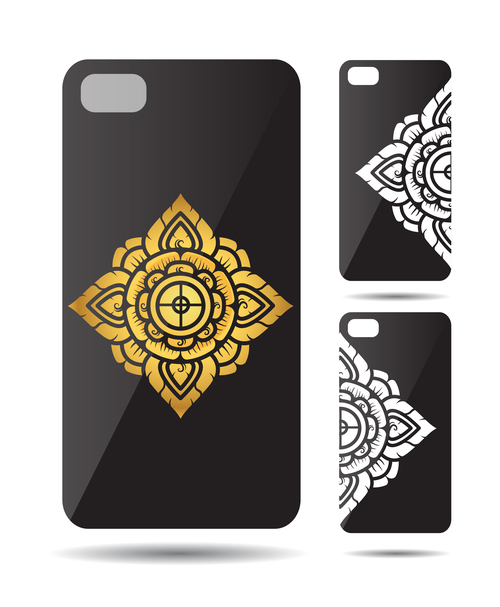 Rhombus mandala art pattern phone cases cover vector