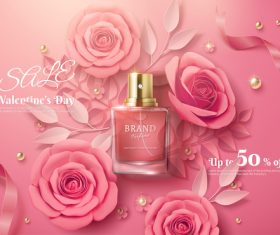 Rose flower fragrance water vector