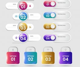 Round button business chart options options vector
