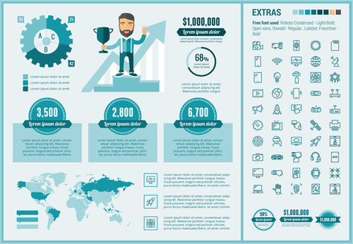 Sales performance infographic vector