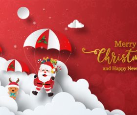 Santa Claus falling from the sky vector