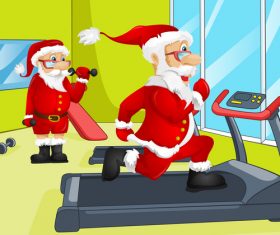 Santa vector in the gym
