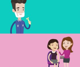 Shaved man flat design vector