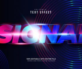 Sicnal font text effect in vector