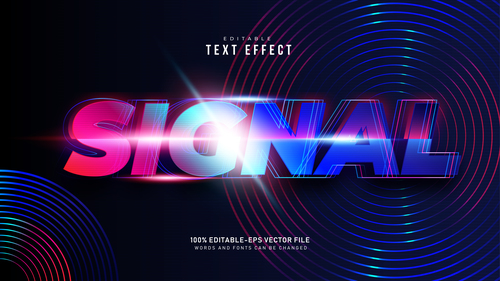 Sicnal font text effect in vector
