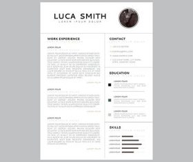 Simple curriculum vitae template vector