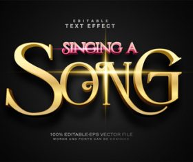 Singing a song text effect in vector