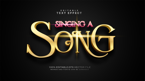 Singing a song text effect in vector