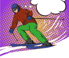 Ski cartoon vector