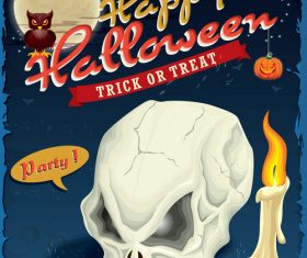 Skull skull halloween poster design vector