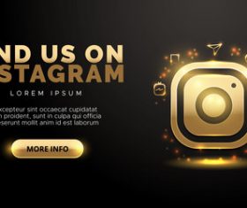 Social network in gold design on black background vector