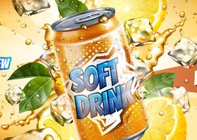 Soft citrus drinks vector