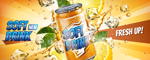 Soft citrus drinks vector