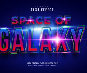 Space of galaxy font text effect in vector