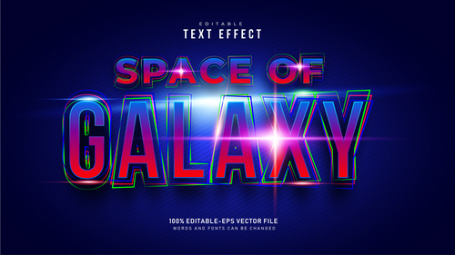 Space of galaxy font text effect in vector