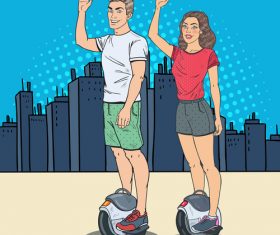 Sporty men and women cartoon vector
