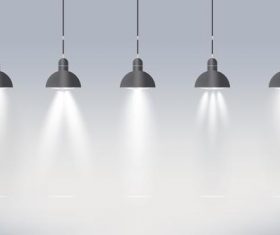 Spotlights with different light effects vector