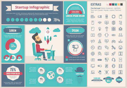 Startup infographic vector