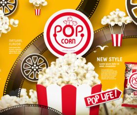 Super crunchy popcorn advertising vector