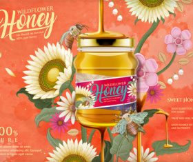 Sweet honey advertising vector