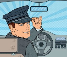 Taxi driver cartoon vector