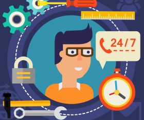 Technical support flat concept vector