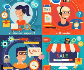 Technology flat concept vector