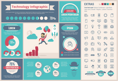 Technology infographic vector
