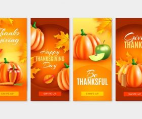 Thanksgiving swipe up banner greeting card vector
