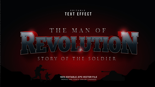 The man of revolution font text effect in vector
