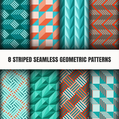 Three-dimensional seamless pattern vector