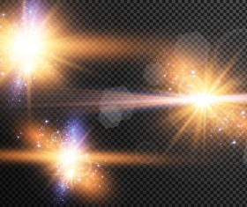 Three glowing particles vector