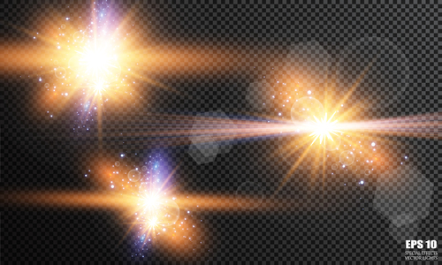 Three glowing particles vector