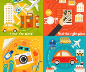 Time for travel flat concept vector