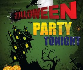 Tonight Halloween party invitation card vector