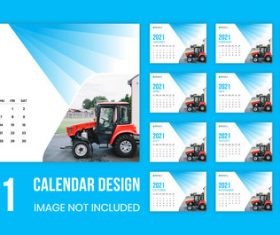 Tractor cover 2021 wall calendar vector