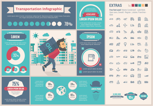 Transportation infographic vector